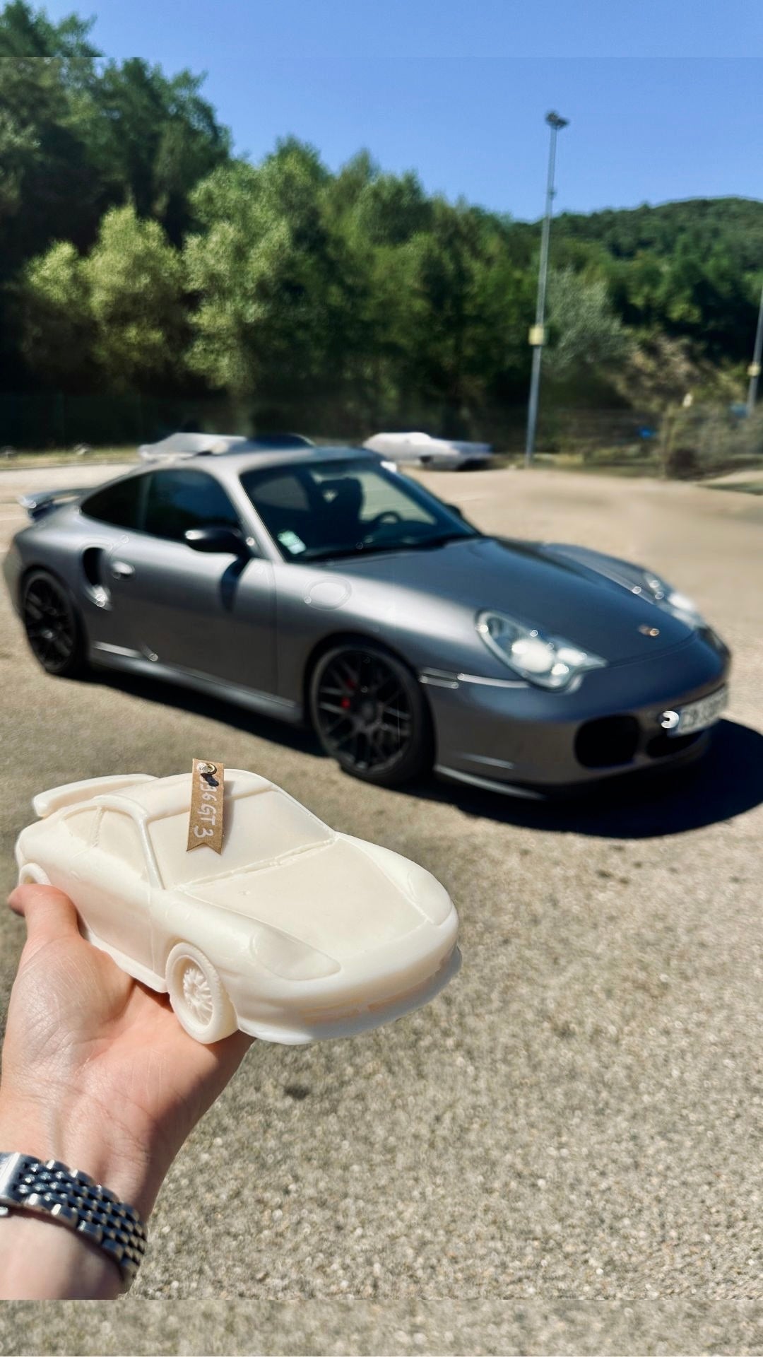 Bougie parfumée artisanale Porsche 996 GT3 – décoration automobile raffinée