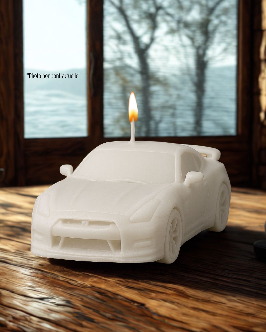 Bougie parfumée artisanale Nissan GT-R35 – décoration automobile raffinée
