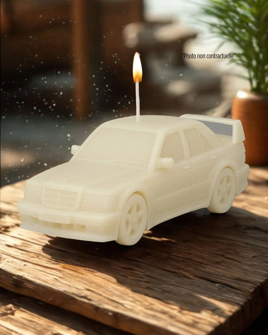 Bougie parfumée artisanale Mercedes E190 EVO2 – décoration automobile raffinée