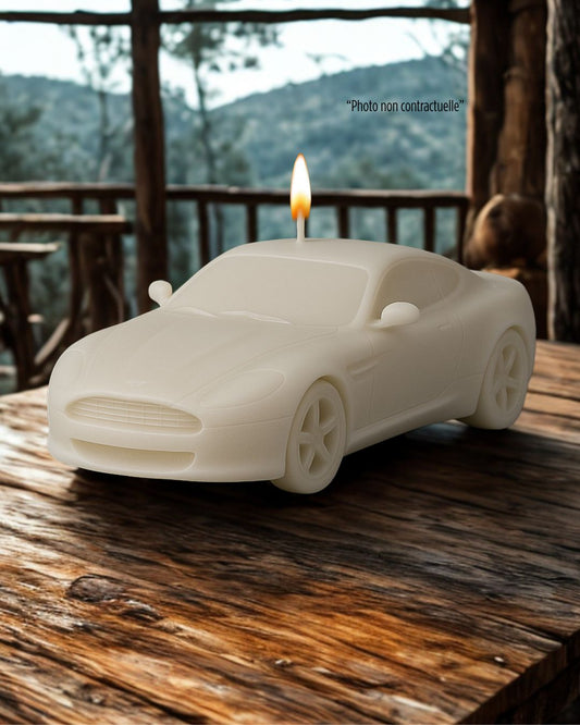 Bougie parfumée artisanale Aston Martin DB9 – décoration automobile raffinée