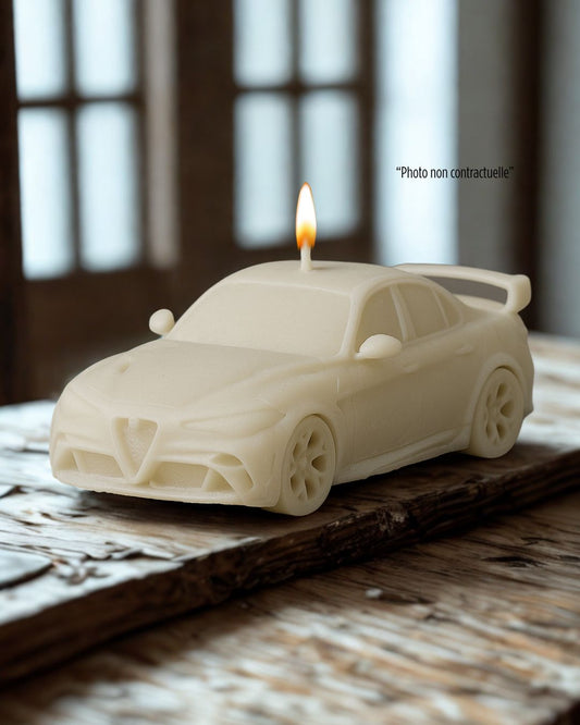 Bougie parfumée artisanale Alfa Romeo Giulia GTAm – décoration automobile raffinée