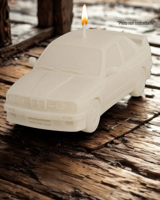 Bougie parfumée artisanale BMW M3 E30 – décoration automobile raffinée