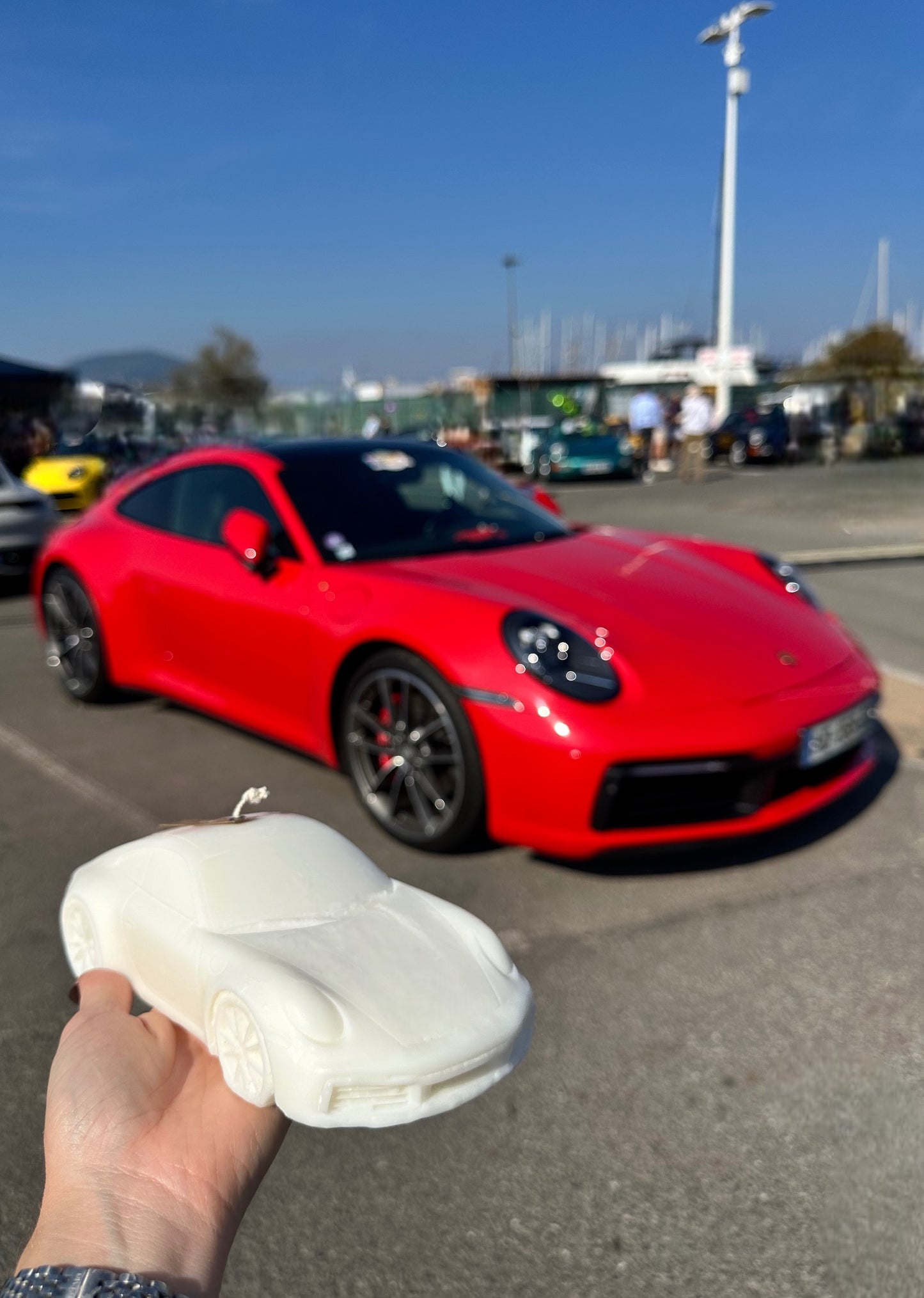  Bougie parfumée artisanale Porsche 911 – décoration automobile raffinée