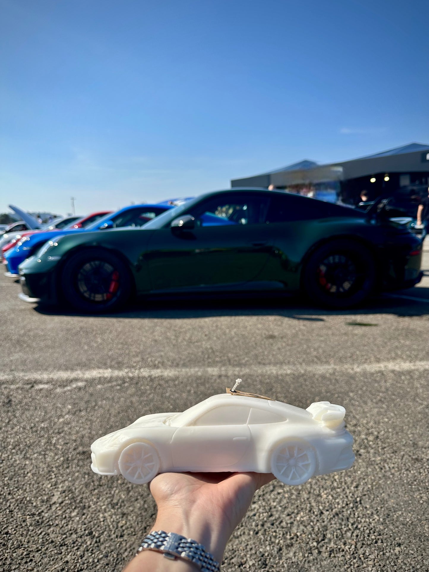  Bougie parfumée artisanale Porsche 992 GT3 – décoration automobile raffinée