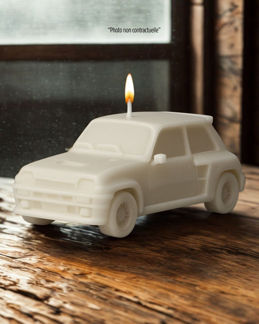 Bougie parfumée artisanale Renault R5 Turbo – décoration automobile raffinée