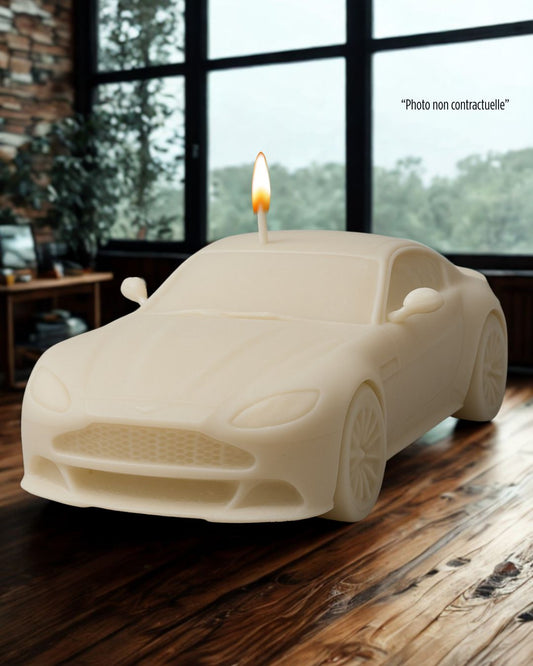 Bougie parfumée artisanale Aston Martin Vantage – décoration automobile raffinée