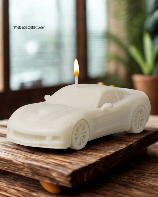 Bougie parfumée artisanale Corvette ZR1 C6 – décoration automobile raffinée