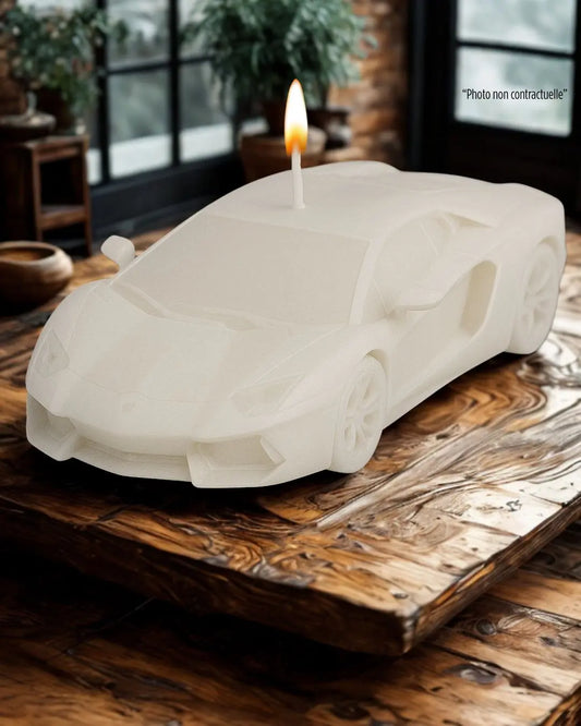 Bougie parfumée artisanale Lamborghini Aventador – décoration automobile raffinée