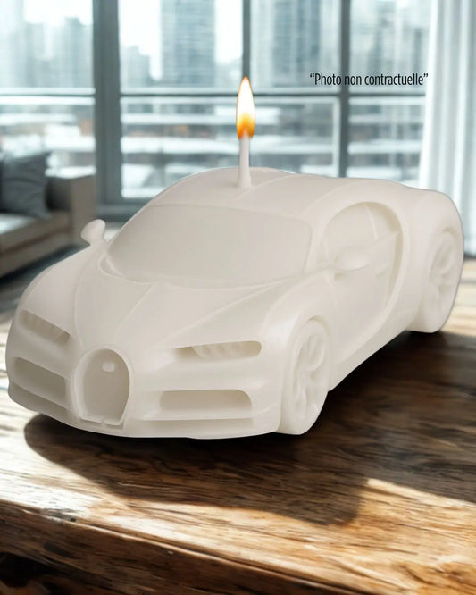 Bougie parfumée artisanale Bugatti Chiron – décoration automobile raffinée