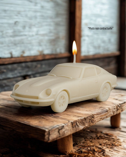 Bougie parfumée artisanale Datsun 240Z – décoration automobile raffinée
