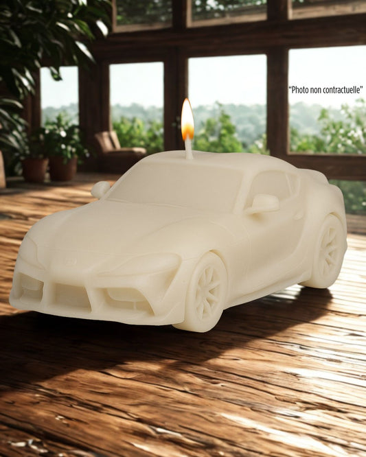 Bougie parfumée artisanale Toyota GR Supra – décoration automobile raffinée