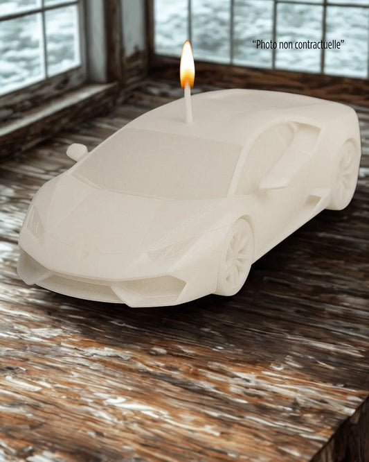 Bougie parfumée artisanale Lamborghini Huracan – décoration automobile raffinée
