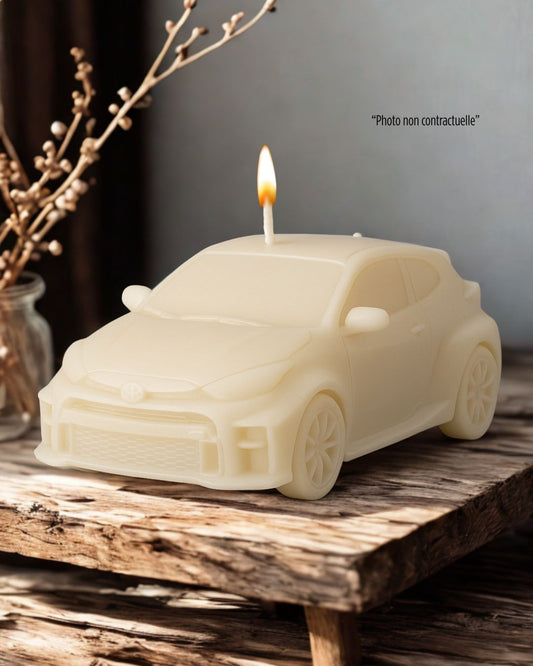 Bougie parfumée artisanale Toyota GR Yaris – décoration automobile raffinée